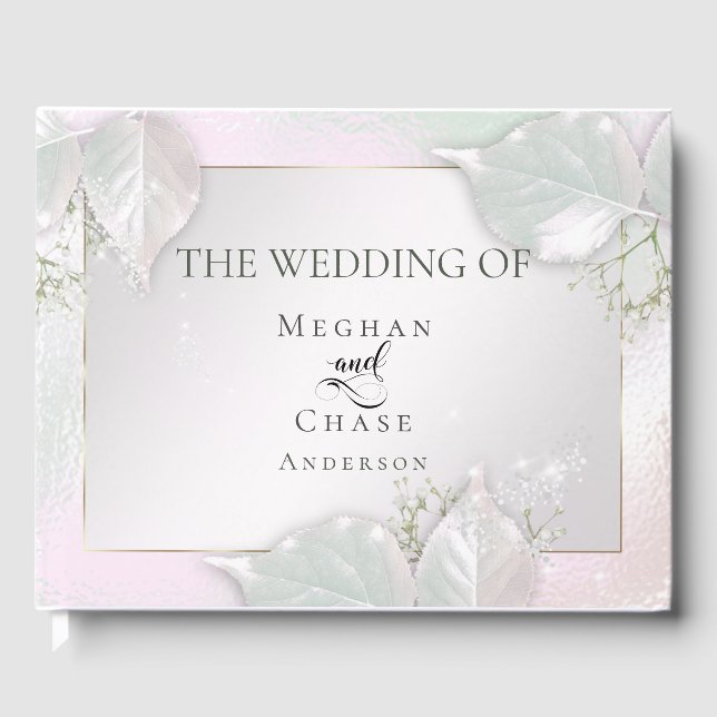 Wedding Guestbook | Wispy Pink Shimmer Gästebuch (Vorderseite)