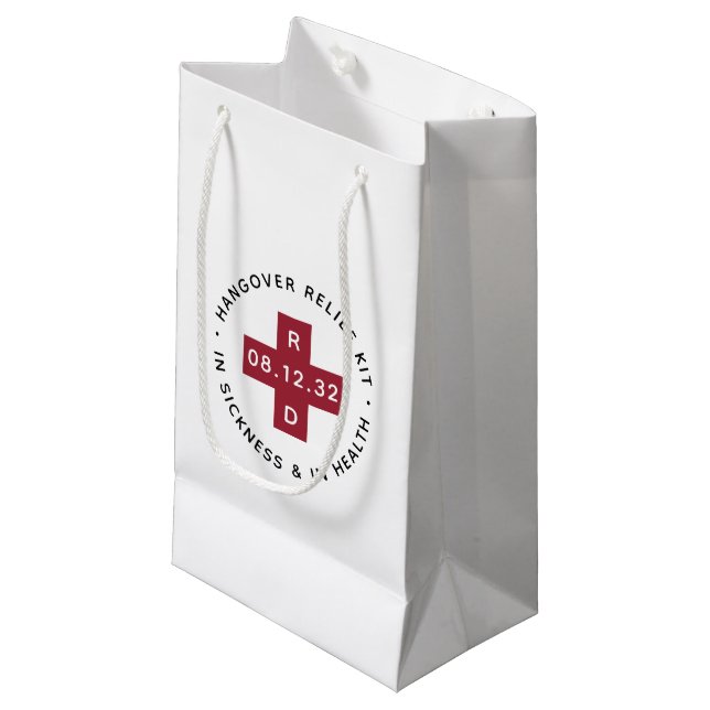 Wedding Hangover Relief Kit Kleine Geschenktüte (Vorderseite Schrägansicht)