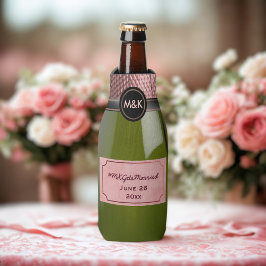 Wedding Hashtag Pink Rose Champagne Flaschenkühler
