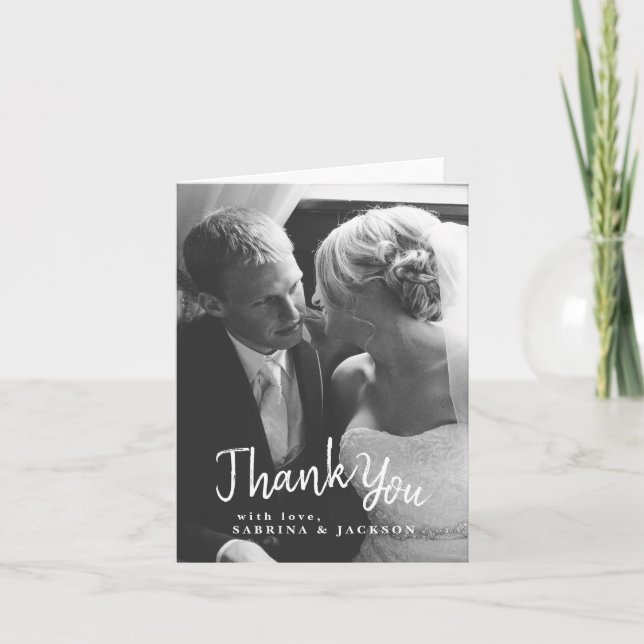 Wedding Heart Foto Wird Thank You Dankeskarte (Vorderseite)