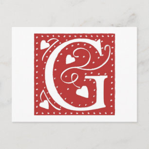 Wedding Heart Letter G Postkarte