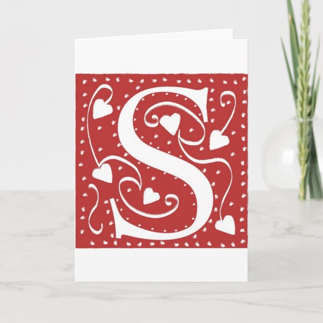 Wedding Heart Letter S Karte (Vorderseite)