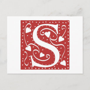 Wedding Heart Letter S Postkarte
