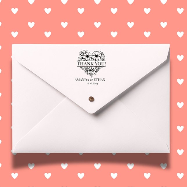 Wedding Heart Vielen Dank Permastempel (Express heartfelt gratitude with our Wedding Heart Thank You Self-inking Stamp)