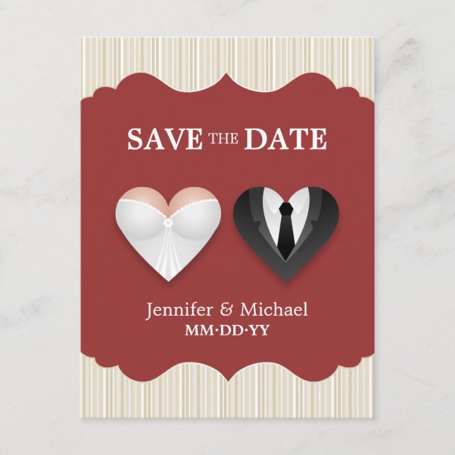 Wedding Hearts - Funny Save the Date Einladung (Vorderseite)