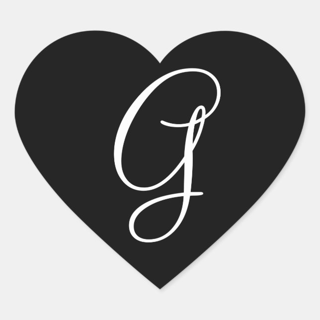 Wedding Hearts Monogram Letter G Wedding Envelope Herz-Aufkleber (Vorderseite)