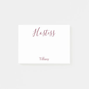 Wedding Hostess White und Burgund Post-it Klebezettel