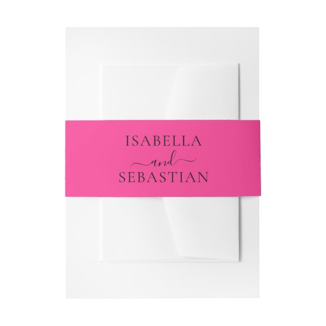 Wedding Hot Pink Fuchsia  Einladungsbanderole (Vorderseite Beispiel)