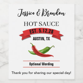 Wedding Hot Sauce Label HS037wn Weinetikett