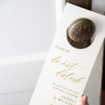 Wedding Hotel Door Hangers Gold nicht stören