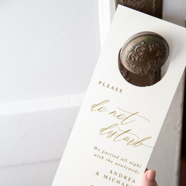 Wedding Hotel Door Hangers Gold nicht stören Türanhänger (Von Creator hochgeladen)