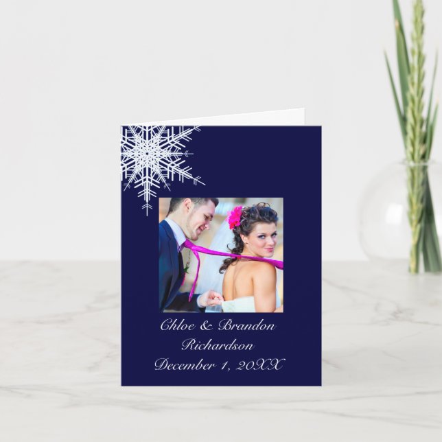 Wedding im Winter danken Ihnen zu kardieren Dankeskarte (Vorderseite)