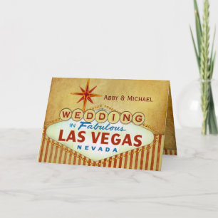 Wedding in fabelhaftem Las Vegas - Vintage Karte