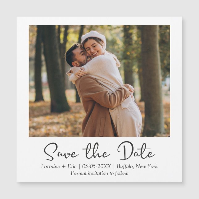 Wedding Instant Photo Effect Engaged Couple Magnetkarte (Vorderseite)