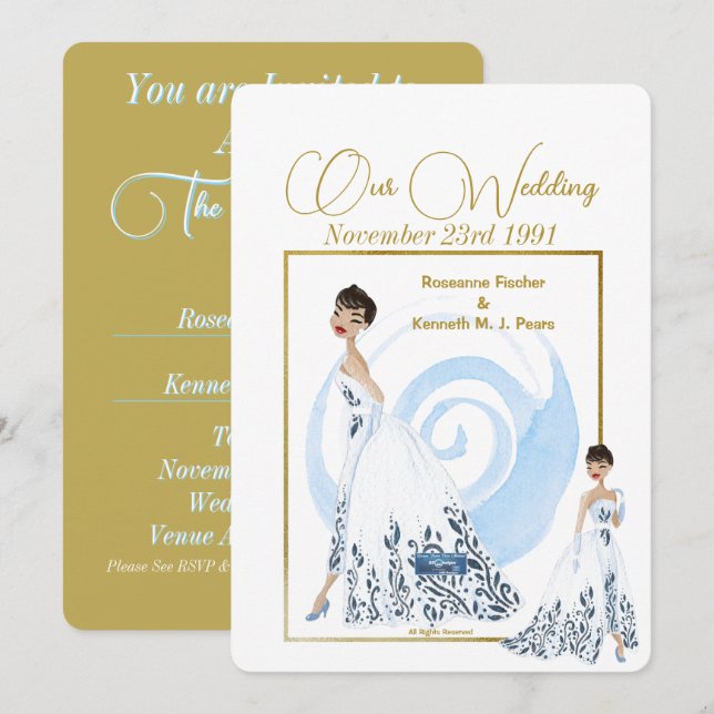 Wedding Inv. 2 White(The Dress) RFPMDesign ©️ 2024 Einladung (Vorne/Hinten)