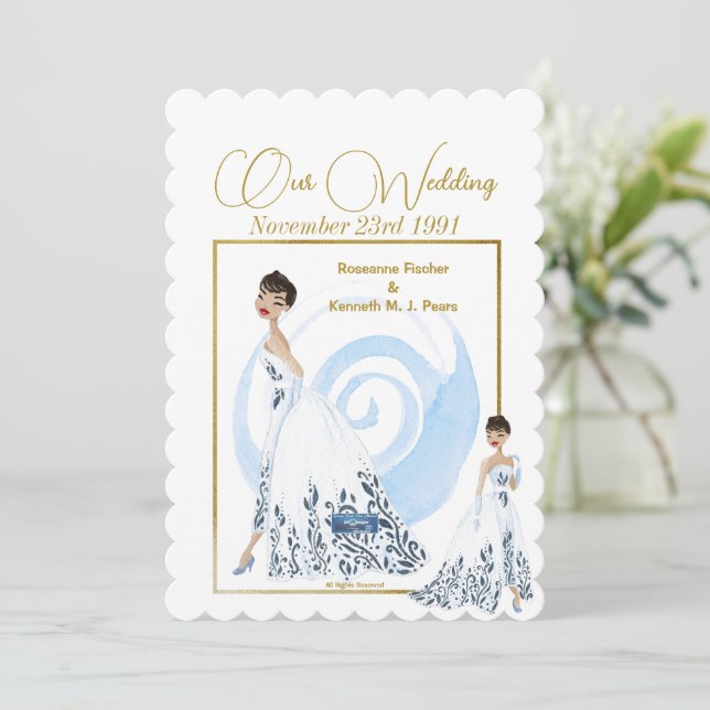 Wedding Inv. 4 White(The Dress) RFPMDesign ©️ 2024 Einladung (Stehend Vorderseite)