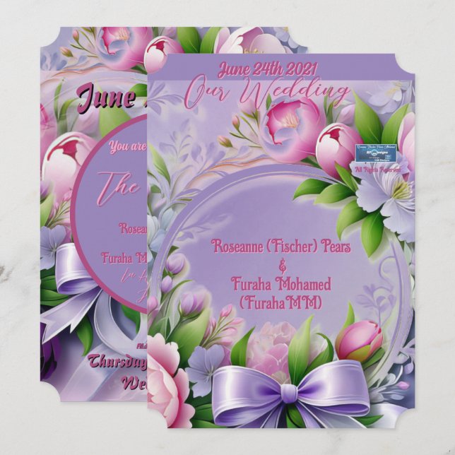 Wedding Inv. 5 Violet(Horizon) RFPMDesign ©️ 2024 Einladung (Vorne/Hinten)