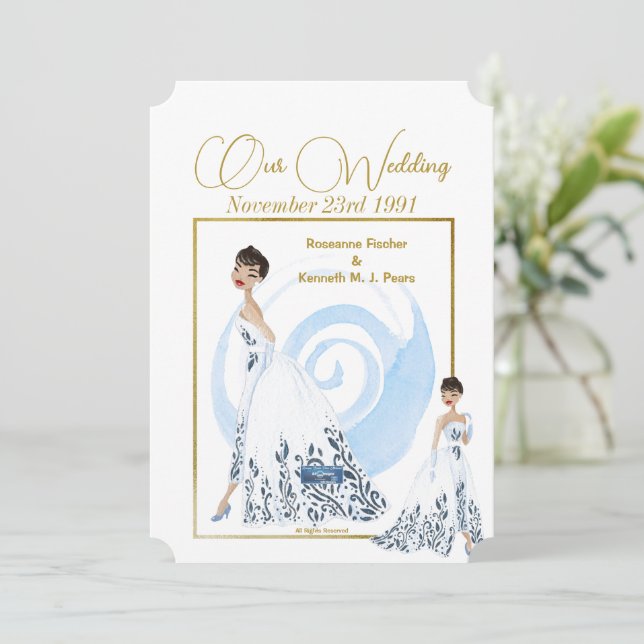 Wedding Inv. 5 White(The Dress) RFPMDesign ©️ 2024 Einladung (Stehend Vorderseite)
