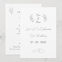Wedding Invitation (12,7 x 17,8 cm) - Black&White