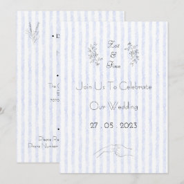 Wedding Invitation (12,7 x 17,8 cm) - Blue Stripes Einladung