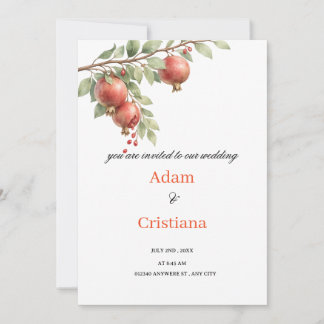 Wedding Invitation Blooming with Pomegranates 