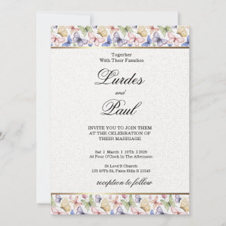 Wedding invitation Border Butterfly Einladung