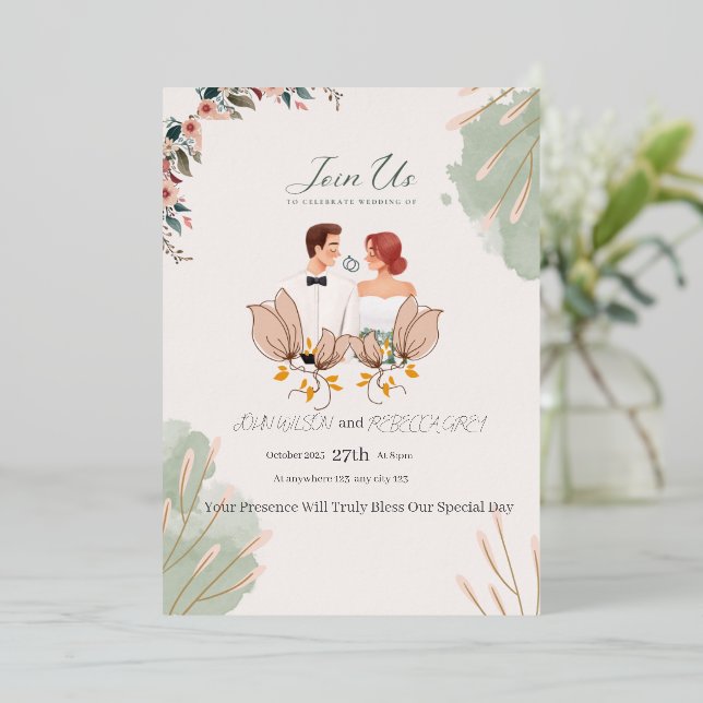 wedding invitation card folieneinladung (Stehend vorne)