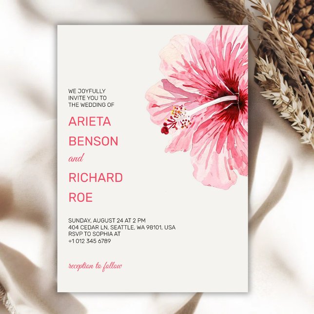 Wedding invitation card with a pink floral design einladung (Von Creator hochgeladen)