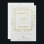 Wedding Invitation - Classic Gold & Olive Branch  Einladung<br><div class="desc">An elegant wedding invitation card featuring a classic, sophisticated design. It combines delicate gold frames and symbolic olive branches on a soft ivory background. Perfect for couples seeking timeless elegance with a modern touch. Fully customizable - you can easily change the text, colors, and details to match your personal style....</div>