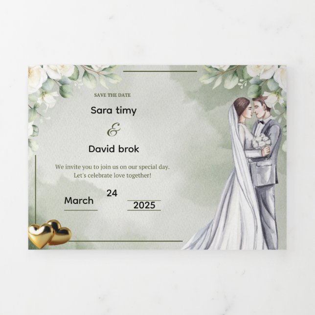 Wedding invitation dreifach gefaltete einladung (Cover)