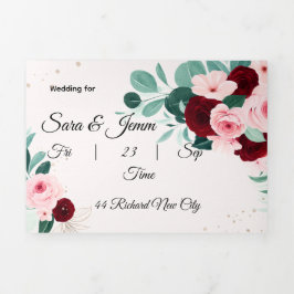 Wedding Invitation Dreifach Gefaltete Einladung