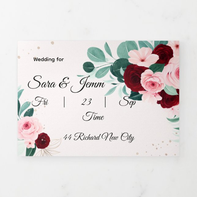 Wedding Invitation Dreifach Gefaltete Einladung (Cover)