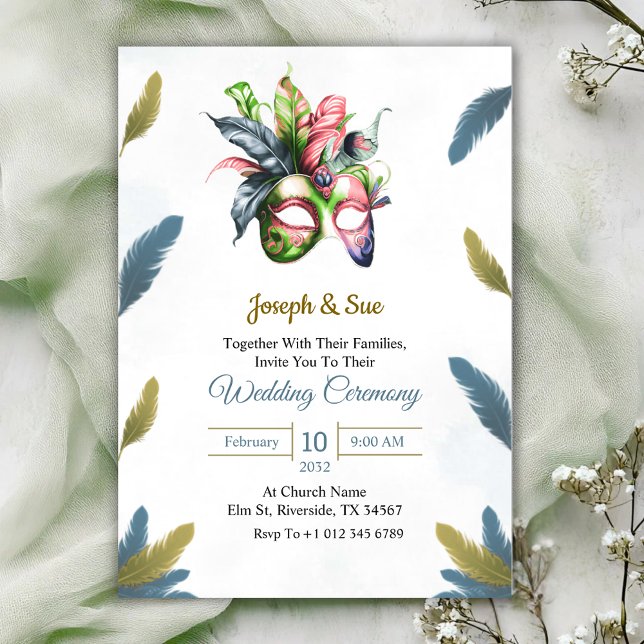 Wedding invitation featuring tropical flowers einladung (Von Creator hochgeladen)