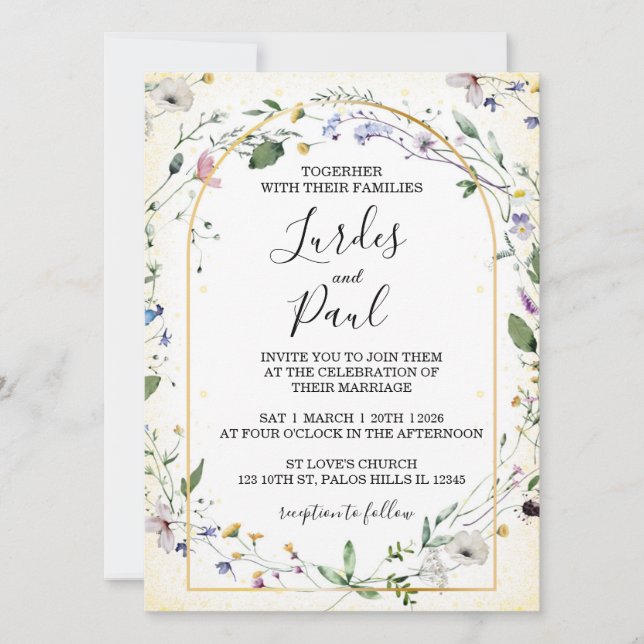  Wedding invitation Floral Arch Einladung (Vorderseite)