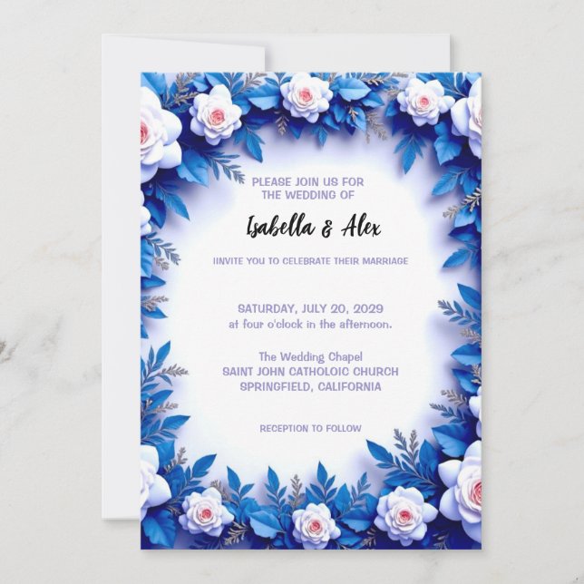 Wedding Invitation Floral Einladung (Vorderseite)