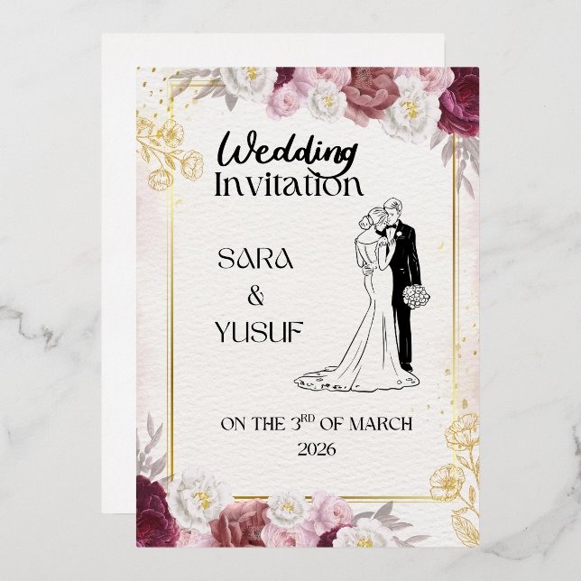 Wedding Invitation  Folieneinladung (Vorderseite/Rückseite)