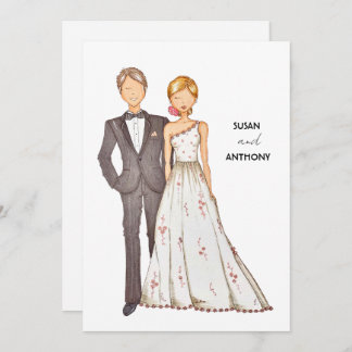 Wedding invitation, hand drawn illustration. einladung
