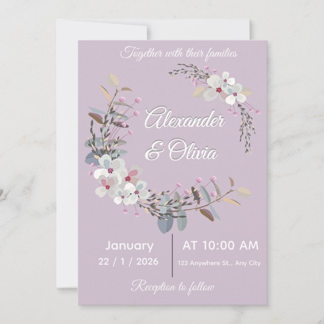 Wedding Invitation Template - Editable & printable (Devant)