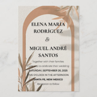 Wedding Invitation Terracotta Arch Olive Branch Einladung