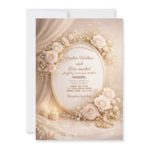 Wedding invitation with white flowers