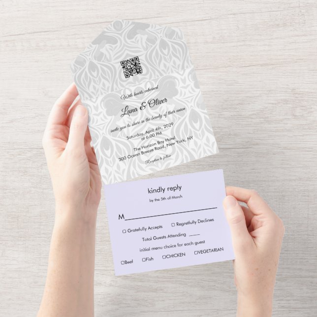 Wedding Invitation | Yumeji-Inspired Design All In One Einladung (Abreißtisch)