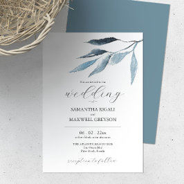 Wedding Invitations Dusty Blue Botanicals Einladung
