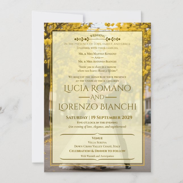 Wedding Invitations Elegant Classic Spring Theme Einladung (Vorderseite)