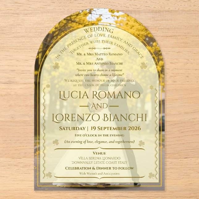 Wedding Invitations Minimalist Acrylic Invitation Acryleinladungen (Vorderseite)