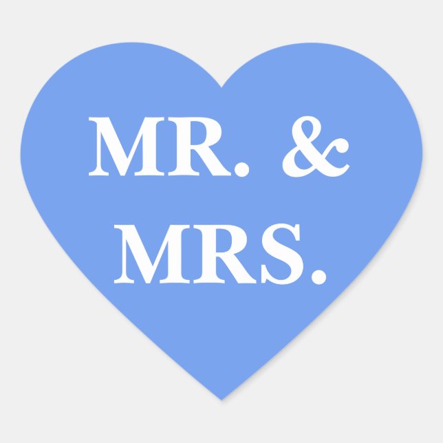 Wedding Invite Cornflower Blue Herz-Aufkleber (Vorderseite)