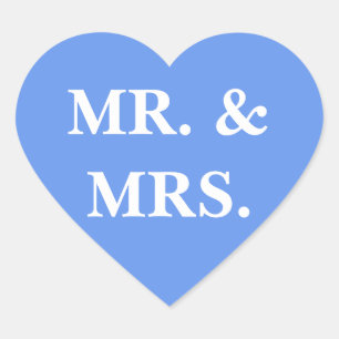 Wedding Invite Cornflower Blue Herz-Aufkleber