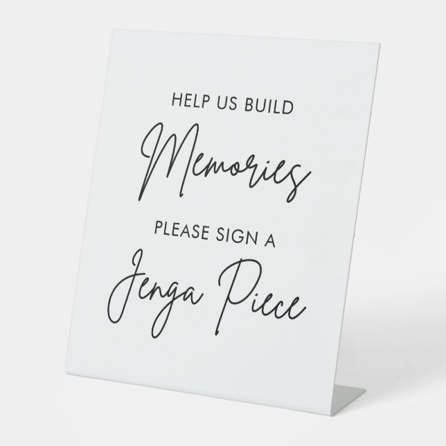 Wedding Jenga Guest Book Sign Sockelschild (Vorderseite)