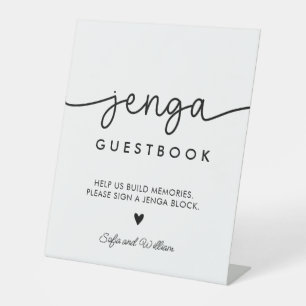 Wedding Jenga Guest Book Sign Sockelschild