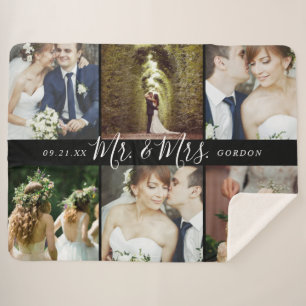 Wedding Keepake Mr. und Mrs. 6 Foto Collage Sherpadecke