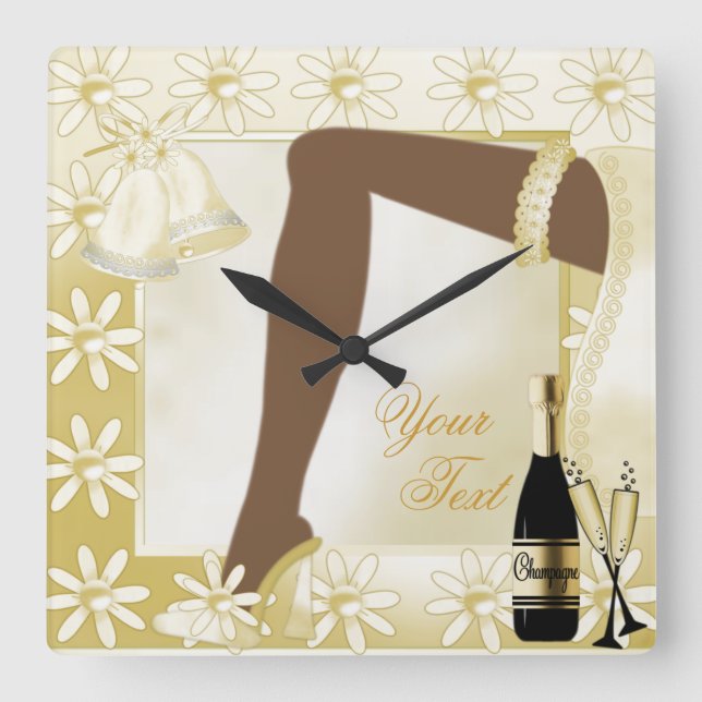 Wedding Keepsake Wall Clock Quadratische Wanduhr (Vorderseite)